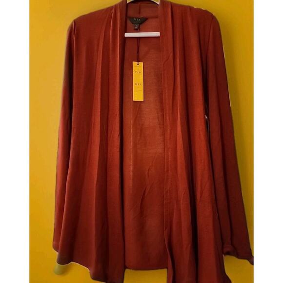 Mix by 41 Hawthorn Sweater Women X Small Red Open Cardigan Knit Stitch NWT A128 - Picture 1 of 5